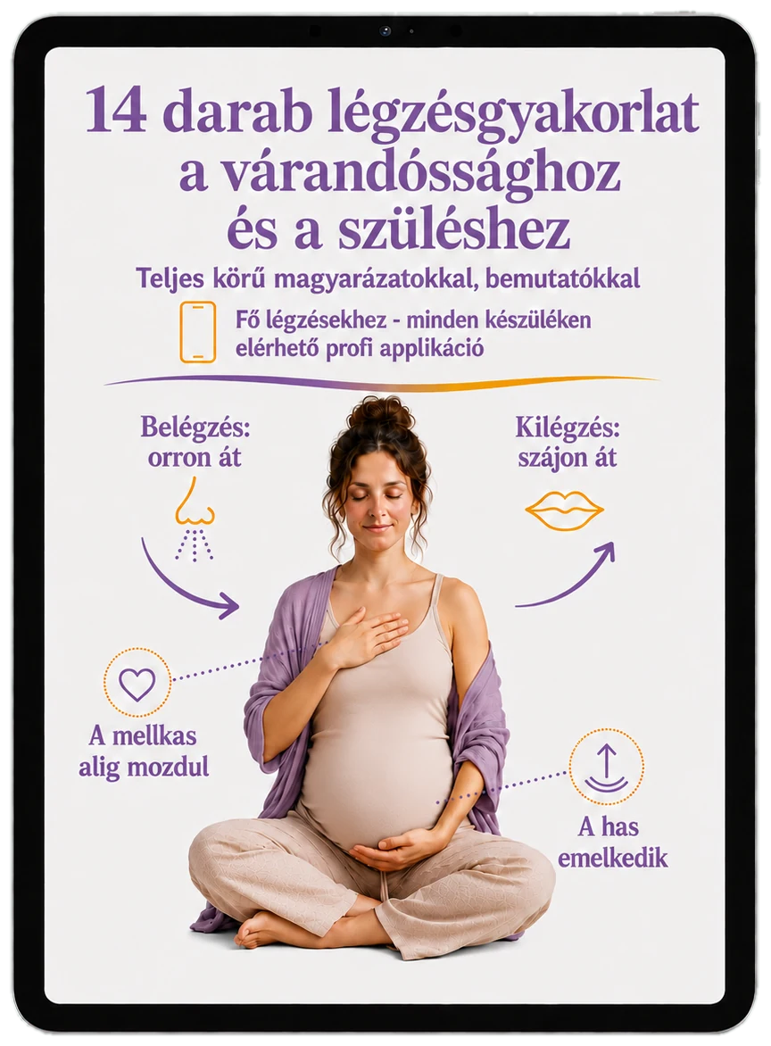 14 darab légzésgyakorlat a várandóssághoz és a szüléshez — tableten