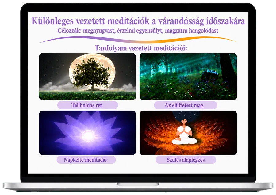 Különleges vezetett meditációk a várandósság időszakára — laptopon